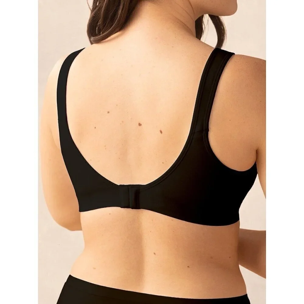 Truekind Womens Daily Comfort Wireless Shaper Bra Sz 4XL XXXXL Black 10022